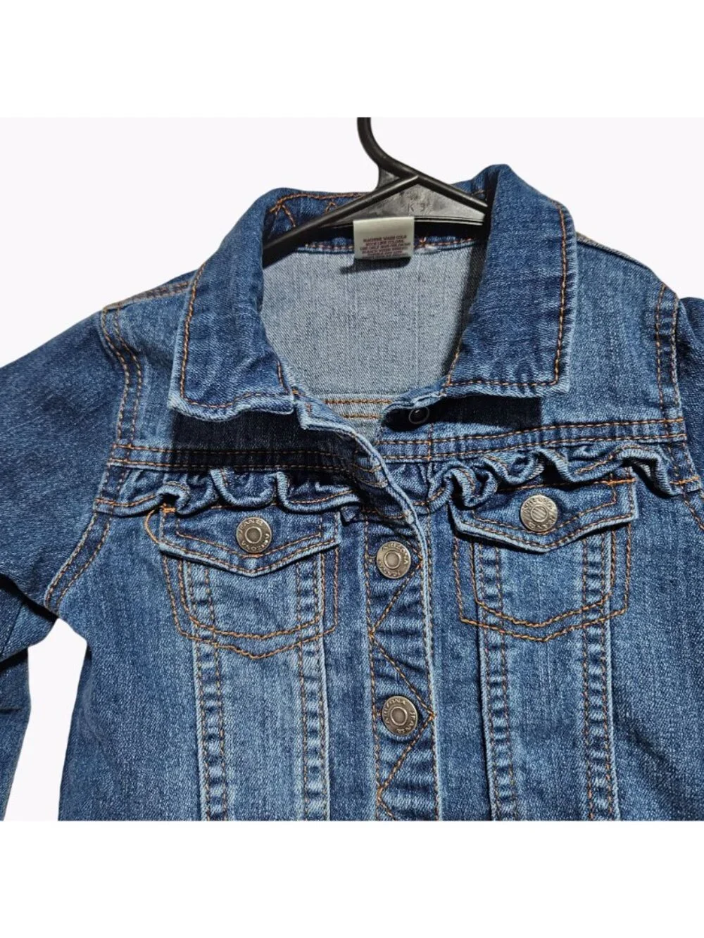 Arizona Jean Co Denim Jacket Toddler Size 4T Dark Wash Button Front Coat
